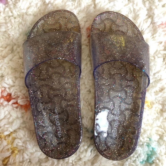 Rainbow Glitter Jelly Slides - Picture 6 of 6